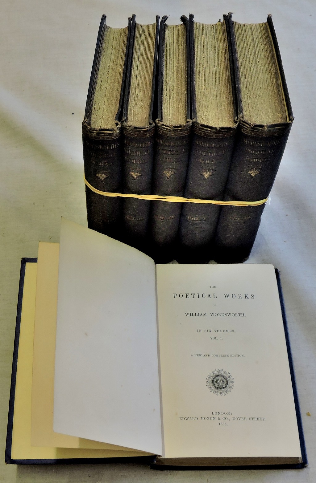 The poetical Works of William Wordsworth in 6 Volumes. Published, London Edward Moxon & Co. 1865. - Image 2 of 2
