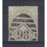 Great Britain - 1877 4d Sage-Green SG153 Plate 16. F.U. firm neat duplex.