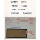 Germany 1938 Devisen Bank Meter Mark on Registered Cover