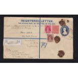 India 1940 Registered Letter to London, with description of contents - 6 Cotton hanerchiefs made