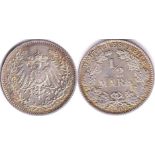 German - Empire 1907 E Half Mark, KM17, BUNC choice low mintage, scarce