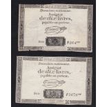 France - 1791 10 Livures Assignats both EF, PA51