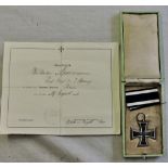 German WWI Iron Cross Second Class (Magnetic core) with later issue case with 'Somme' era award