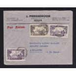 French Colonies Senegal 1938 Airmail env, commercial Dakar to Germany. A good cover