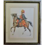 Framed Pictures (2) soldiers in uniform, including Hussar's and Cavalry, signed W.Hill,Fine Prints