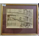 Framed Print-1920';s First Dire Truck, in York with ladders, horse has escaped, beautiful condition