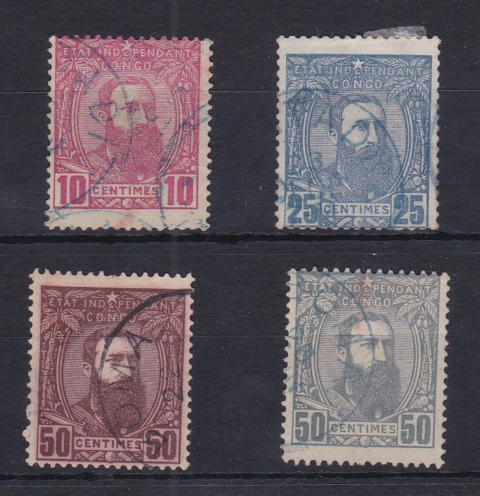 Belgium Congo 1887 SG 8-9 used, SG 10-11 used, cat value £80