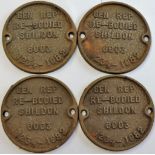 Wagon Plate-(4) original 'Gen Rep, rebodied,shildon' 6003, 1234-1982,Cast Iron