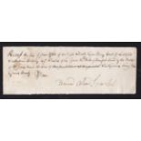 1761 (24 June) Receipt "Recd the Right Honable the Earl of Lichfield and Narbonne Berksley Esq,