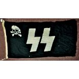 German WWII Pattern SS flag, scarce stamped Berlin SS 85x150. See terms and conditions.