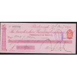 Leicestershire Banking Co Ltd. Peterborough used: Order RO 3-10-95, red on pink paper. Vig: List