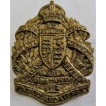 2nd King Edward's Horse WWI Cap badge (Brass, lugs) KC, K&K: 1134