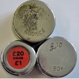 Coin Weights-Tree Decimal coin weights-£20/coin/£1,£10/50p and large £1/Bronze quite scarce