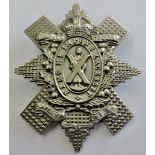 Highland Cyclist Battalion - WWI Territorial Force Cap Badge, KC (White Metal)
