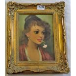 Framed Oil by K.K.Lanwehr 1921 Ornate frame, 11" x 14".