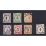 Malaya (M.P.U.) 1936/1964 7 Different F.U. Postage Due's SGD1,2,4,14,18,19,24.