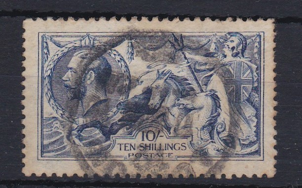 Great Britain 1915 10/- blue, De La Rue, good circular used , SG 412 Catalogue £840