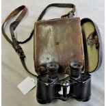 German WWII Issue "Dienstglas" Binoculars in leather case.