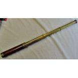 Telescope W & S Jones Holborn, London (3) draw brass/rosewood, 75cm fully drawn, 24cm closed