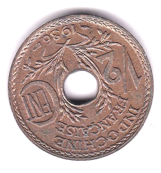 French Indo-China 1936 Half Cent, KM 20, AUNC, Full lustre - Image 3 of 3