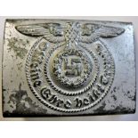 German WWII Pattern Waffen SS Belt Buckle, maker marked 'RZM' 155/43, SS.