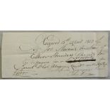 1803 Receipt for £1100 - for a Majority for Brevet Lt. Col for W. Jos Stevens. (Puuchase of a