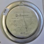 Wall Plate-German Pewter SKS 'Der Suberschmied' (Ironmonger) collectors plate, manufactured 1989,