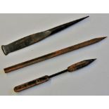 WWI Aerial Flechette darts, three different types, slightly rusted.