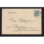 Germany 1904 5 Pfennig Postal Stationary reply card used to Breslau