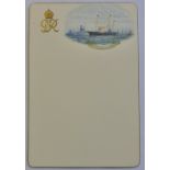 Royalty/Menu/Royal Yacht-Royal Yacht MHY Victoria and Albert, Gold Royal Cypher and coloured menu