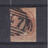 Australia (Tasmania) 1857-67-1d pale red-brown, Wmk4, (SG26) numeral "47" used.