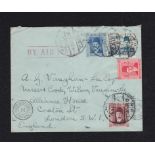 Egypt 1941 Censored env Airmail h/s, Cario to london.