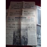 EPHEMERA - Newspapers - Daily Mail & Daily Telegraph. Royal Family Headlines. George V funeral & The