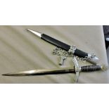 German WWII Pattern Luftwaffe Dagger, maker: F.W. Holler, Solingen, with chain hanger. See Terms and