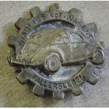 German WWII Style Volkswagen Factory Workers badge "Stadt Des Kdf-Wagens Fallersleben"