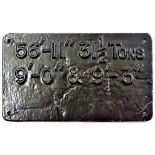 Track Side Plate-giving tonnage and size, cast iron, modern