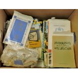 Ephemera - mixed carton including: Ipswich Town, Speedway, Bundels of postcards, various documents