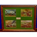 Waterloo - Four prints depicting scenes from the battle. Framed together in a single frame. Nice