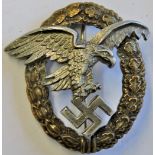 German WWII Pattern Luftwaffe Observers badge, maker marked S.O.G. See terms and conditions