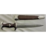 German Pattern SA Dagger with rare Damascus blade 'Alles Fur Deutschland' with traces of its