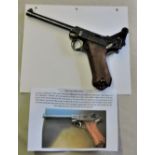 German WWI 4" Naval Barrelled 1918 dated Luger Pistol, many matching serial numbers on the