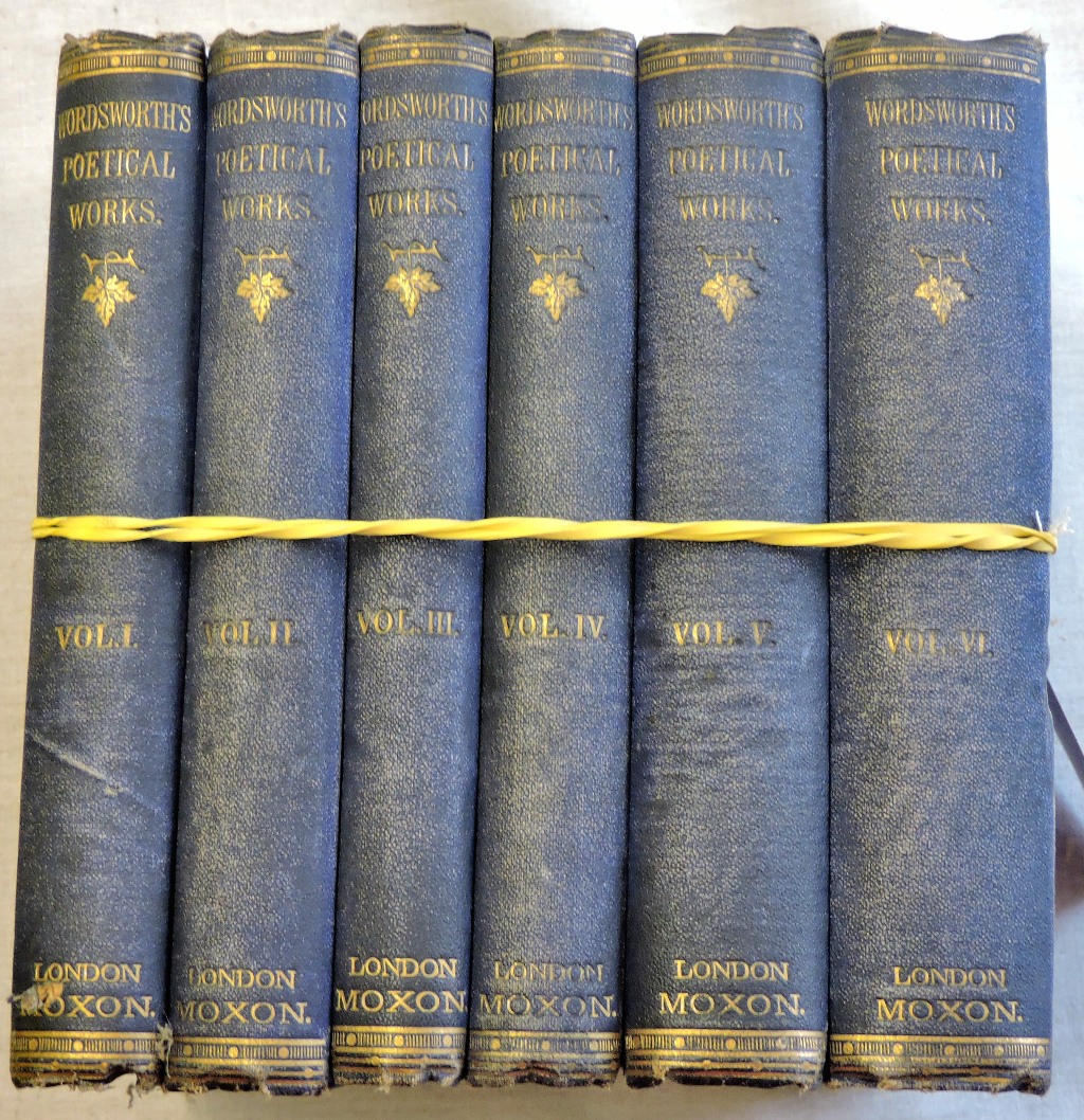 The poetical Works of William Wordsworth in 6 Volumes. Published, London Edward Moxon & Co. 1865.