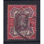 Great Britain 1911-13-10d dull reddish-purple and aniline pink (SG310) spec (M44(3) fine used