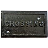 Railway Wall Plate-'Crossing' would have been found on station wall, cast iron, modern