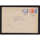 Germany 1951 (13/1) Envelope, Frankfurt to England with 2pf TAR. Buildings 15 pf Orange and 15pf