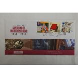 Great Britain 2000 Public Libraries 150 Years 50 Pence Coin and stamp cover. Royal Mint