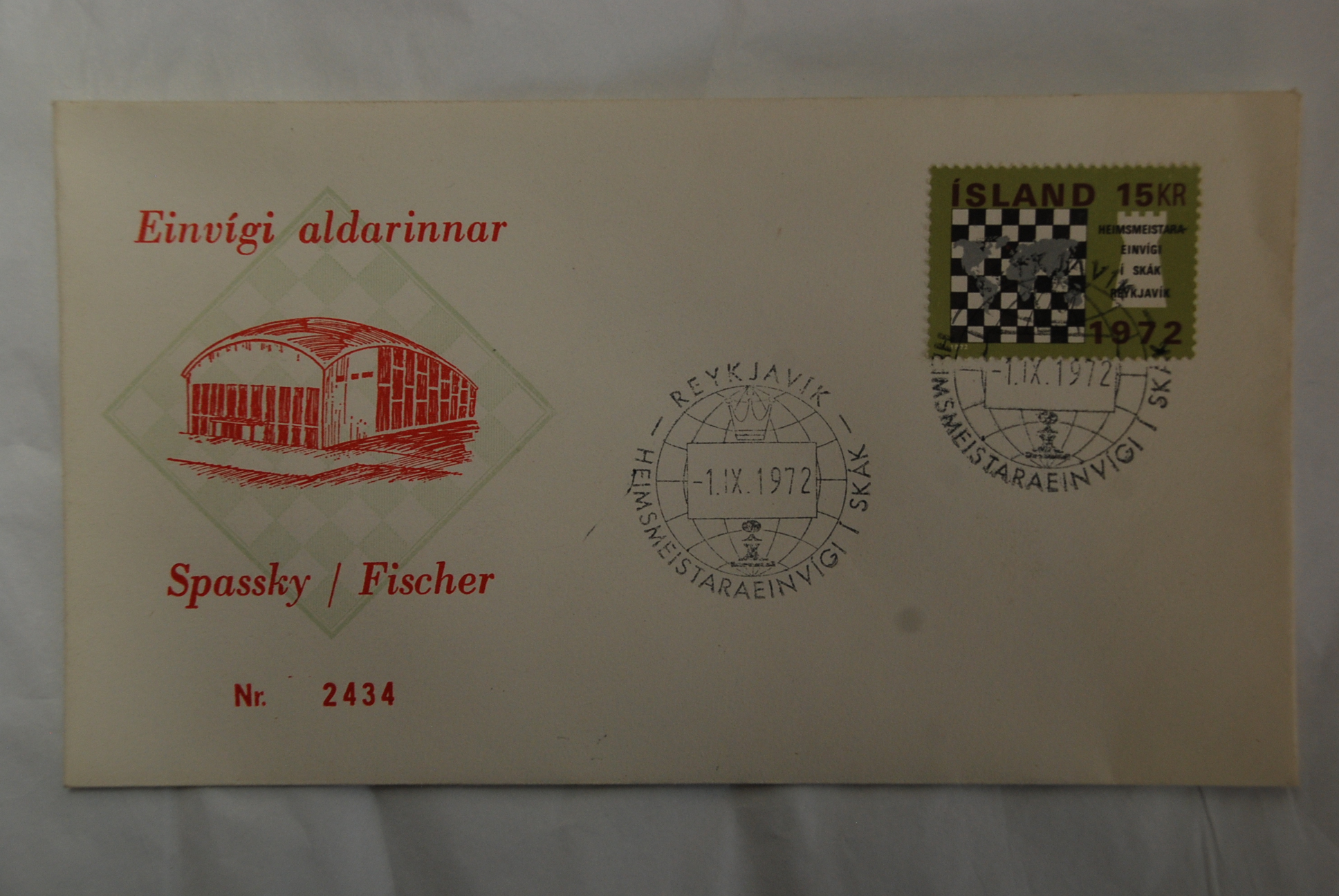 Chess 1972-Spacsky-fischer World chess championship Iceland-Official first day covers(2) and - Image 3 of 4