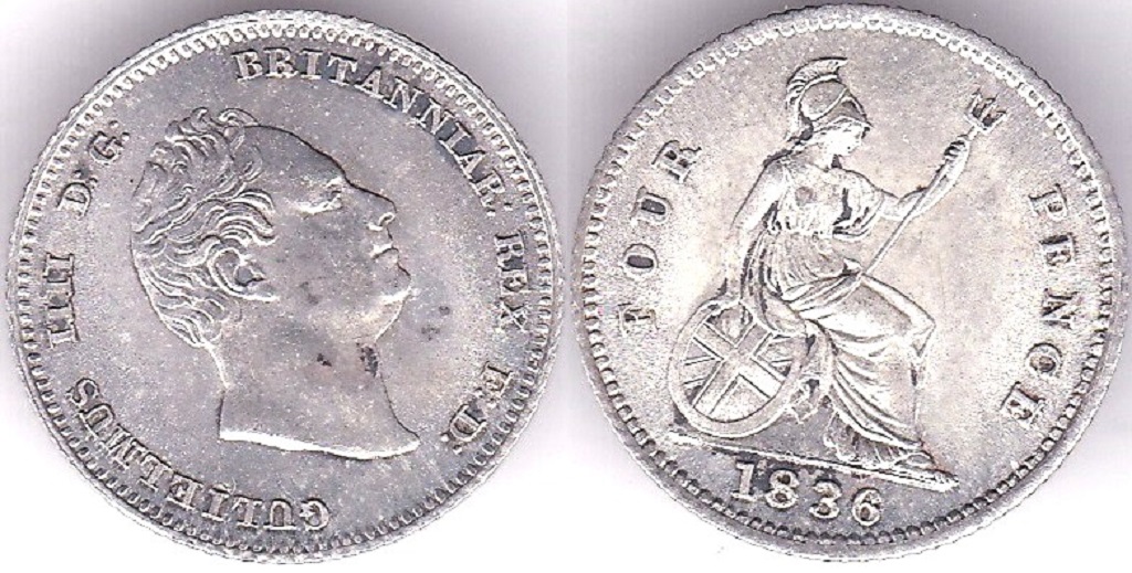 William IV (1836) Groat, EF