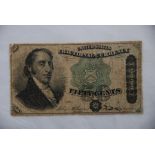 United States 1863-50 cents fractional currency note, portrait Dexter at left,P121 Fine