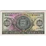 Guernsey 1969-75-£1, signature bill,P45C,GVF+